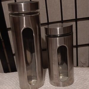 Stainless Steel and Glass Canister Set